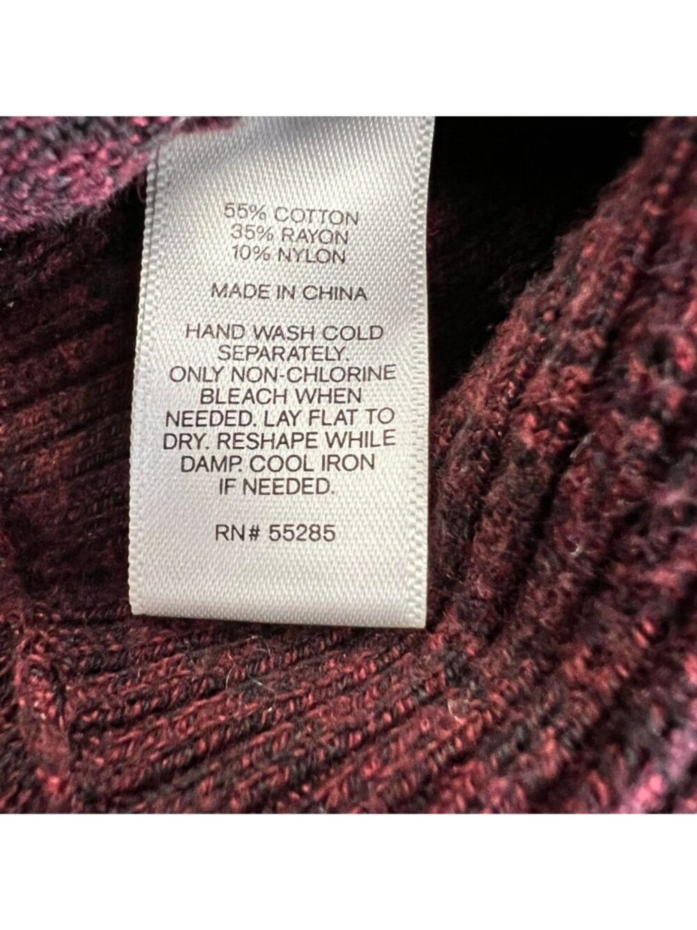 Express Women's Lightweight Sweater 3/4 Sleeve Maroon/Black Size Small - Picture 9 of 9